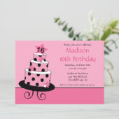 Uitnodiging van de Partij van Verjaardag Zestien (Staand voorkant)