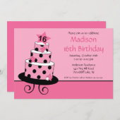 Uitnodiging van de Partij van Verjaardag Zestien (Voorkant / Achterkant)