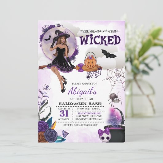 Uitnodiging van de partij van Wschad Witch Hallowe (Staand voorkant)