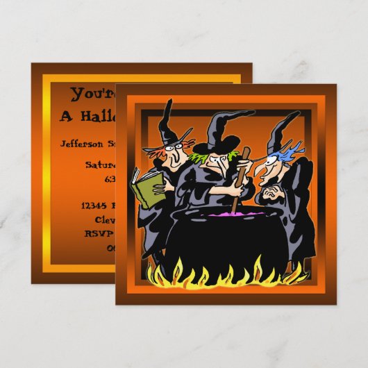 Uitnodiging van de partij van Wschad Witch Hallowe (Voorkant / Achterkant)