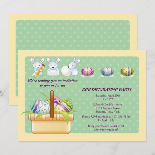 Uitnodiging van de partij voor de afbraak van paas (Voorkant / Achterkant)