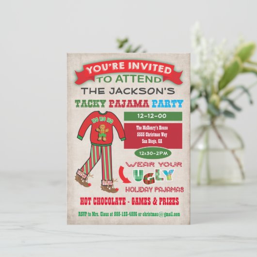 Uitnodiging van de Partij voor de Kerst van de Str (Staand voorkant)