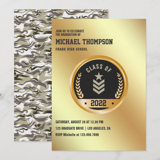 Uitnodiging van de partij voor de legergeleiding (Voorkant / Achterkant)