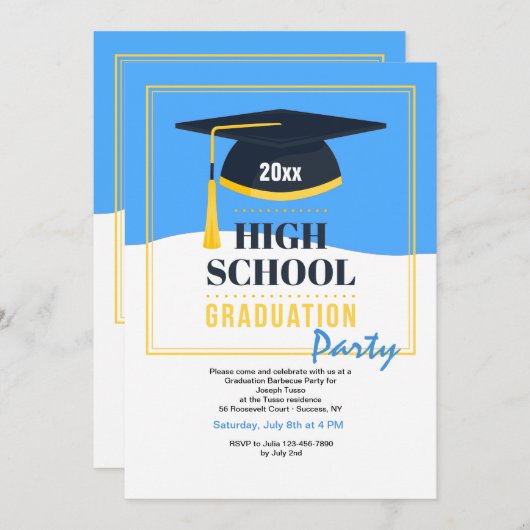 Uitnodiging van de Partij voor de middelbare schoo (Voorkant / Achterkant)