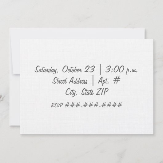 Uitnodiging van de partij voor de opwarming van de (Achterkant)