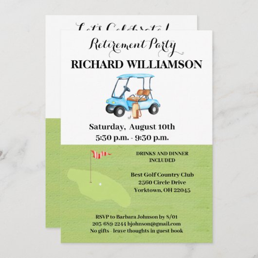 Uitnodiging van de Partij voor de Pensionering Gol (Voorkant / Achterkant)