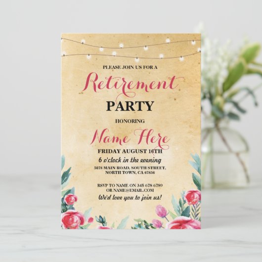  uitnodiging van de Partij voor de Pensionering va (Staand voorkant)