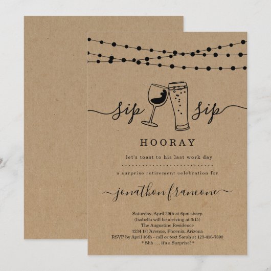 Uitnodiging van de Partij voor de Pensionering van (Voorkant / Achterkant)