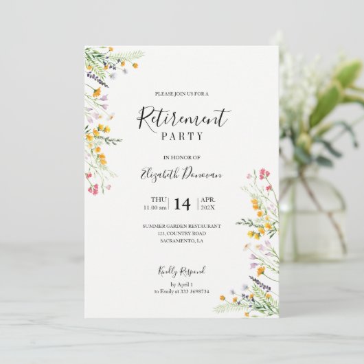 Uitnodiging van de Partij voor de Pensionering van (Staand voorkant)