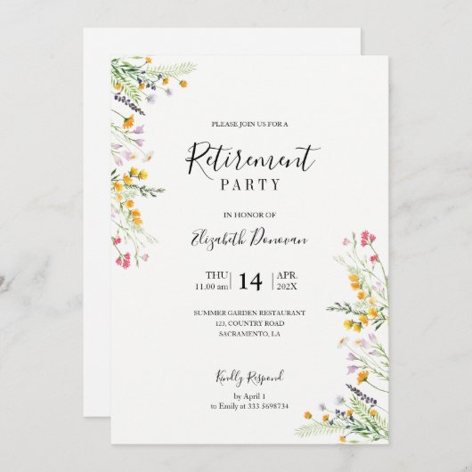 Uitnodiging van de Partij voor de Pensionering van (Voorkant / Achterkant)