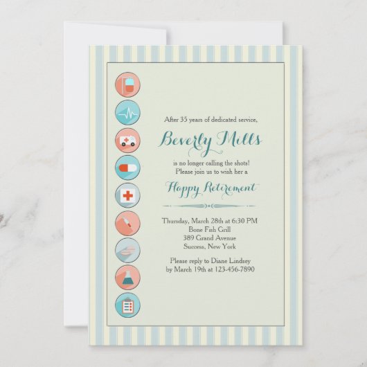 Uitnodiging van de Partij voor de Pensionering van (Voorkant)