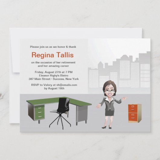 Uitnodiging van de Partij voor de Pensionering van (Voorkant)