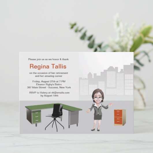 Uitnodiging van de Partij voor de Pensionering van (Staand voorkant)