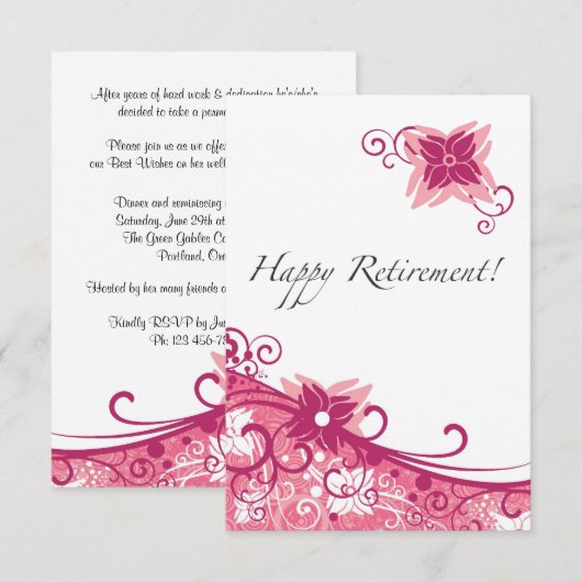 Uitnodiging van de Partij voor de Pensionering van (Voorkant / Achterkant)