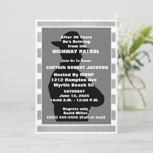 Uitnodiging van de Partij voor de Pensionering van (Staand voorkant)