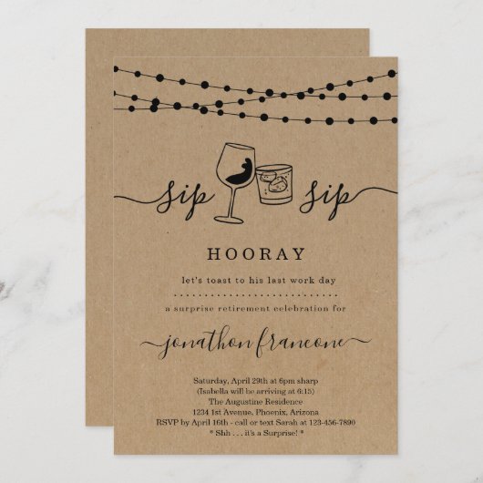 Uitnodiging van de Partij voor de Pensionering van (Voorkant / Achterkant)