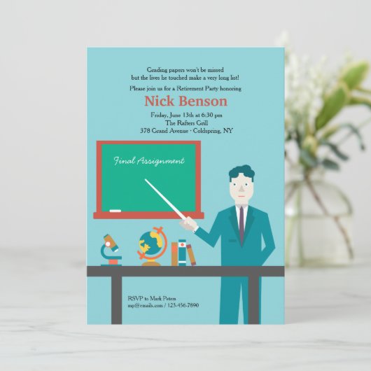 Uitnodiging van de Partij voor de Pensionering van (Staand voorkant)