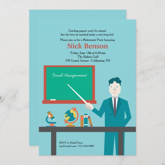 Uitnodiging van de Partij voor de Pensionering van (Voorkant / Achterkant)