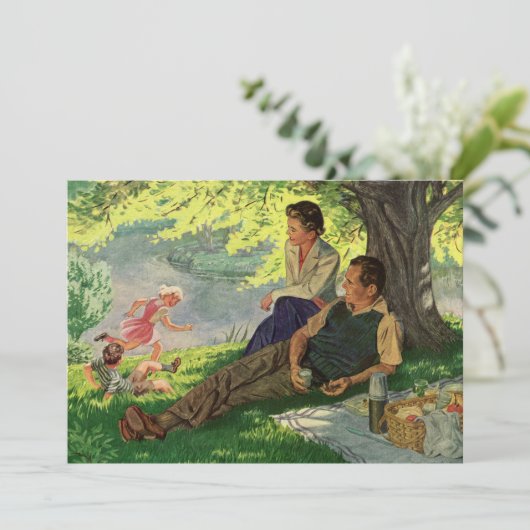 Uitnodiging van de  partij voor de Picnic Reunion (Staand voorkant)