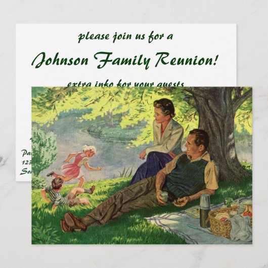 Uitnodiging van de partij voor de Picnic Reunion (Voorkant / Achterkant)