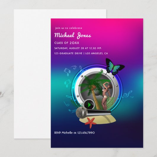 Uitnodiging van de Partij voor de Tropische Muziek (Voorkant / Achterkant)