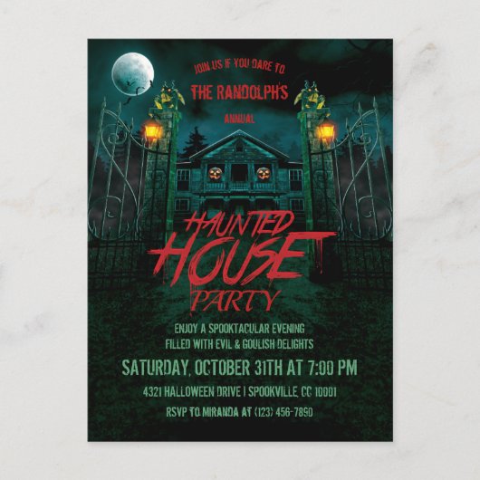 Uitnodiging van de Partij voor een Haunted House P (Voorkant)