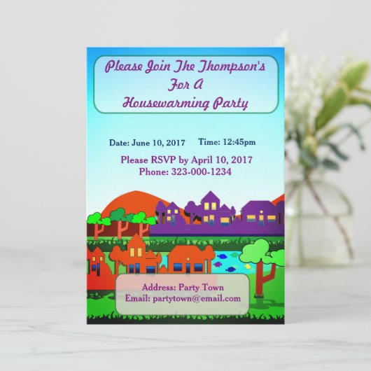 Uitnodiging van de partij voor gepersonaliseerde o (Staand voorkant)