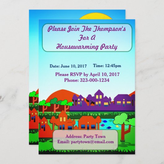 Uitnodiging van de partij voor gepersonaliseerde o (Voorkant / Achterkant)