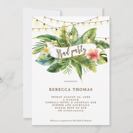 Uitnodiging van de partij voor het afstuderen van (Voorkant)