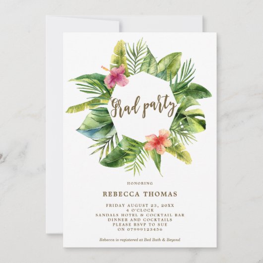 Uitnodiging van de partij voor het afstuderen van (Voorkant)