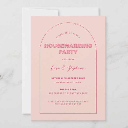 Uitnodiging van de partij voor het opwarmen van he (Voorkant)