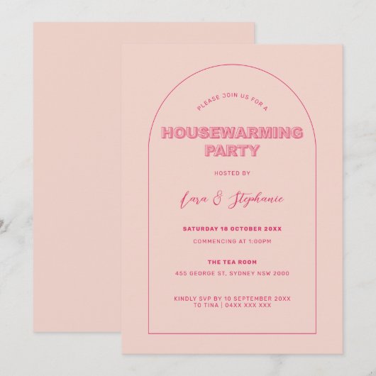 Uitnodiging van de partij voor het opwarmen van he (Voorkant / Achterkant)