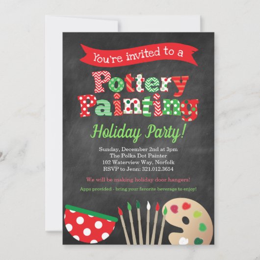 Uitnodiging van de partij voor het schilderen van  (Voorkant)