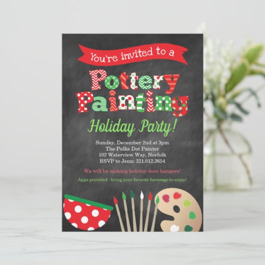 Uitnodiging van de partij voor het schilderen van (Staand voorkant)