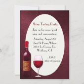 Uitnodiging van de partij voor het testen van wijn (Voorkant)