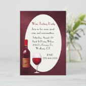 Uitnodiging van de partij voor het testen van wijn (Staand voorkant)