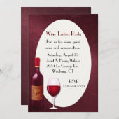 Uitnodiging van de partij voor het testen van wijn (Voorkant / Achterkant)