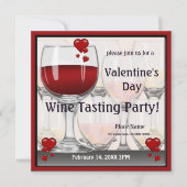 Uitnodiging van de partij voor het testen van wijn (Voorkant)
