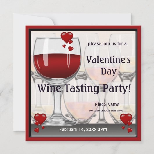 Uitnodiging van de partij voor het testen van wijn (Voorkant)