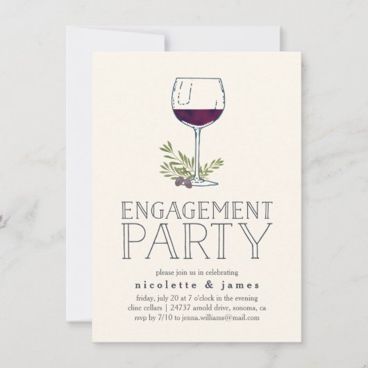 Uitnodiging van de partij voor het testen van wijn (Voorkant)