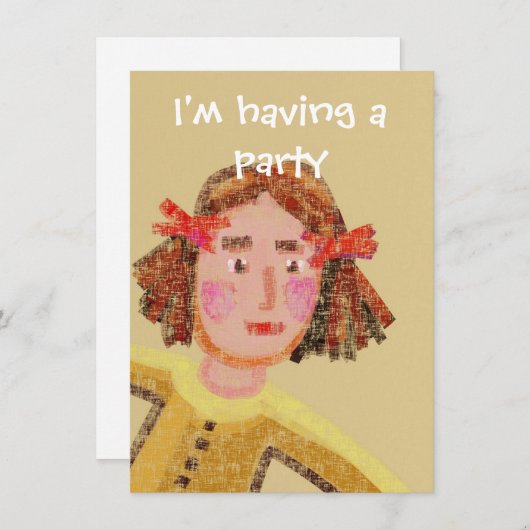 Uitnodiging van de partij voor kinderen (Voorkant / Achterkant)