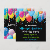 Uitnodiging van de partij voor kleurrijke ballonne (Voorkant / Achterkant)