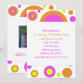 Uitnodiging van de partij voor kleurrijke cirkels (Voorkant / Achterkant)