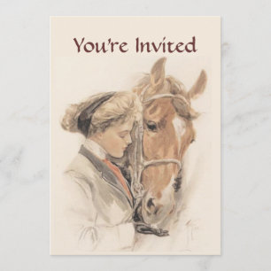 Uitnodiging van de partij voor paarden en Lady
