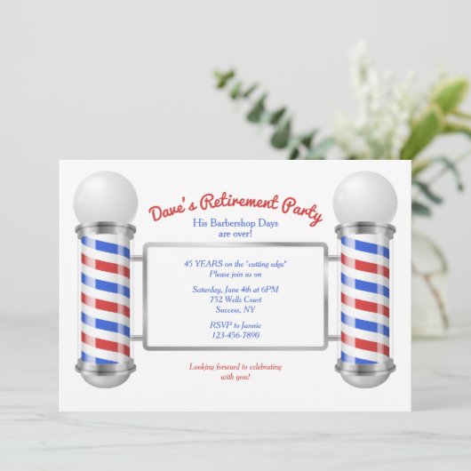 Uitnodiging van de Partij voor Pensionering van Ba (Staand voorkant)