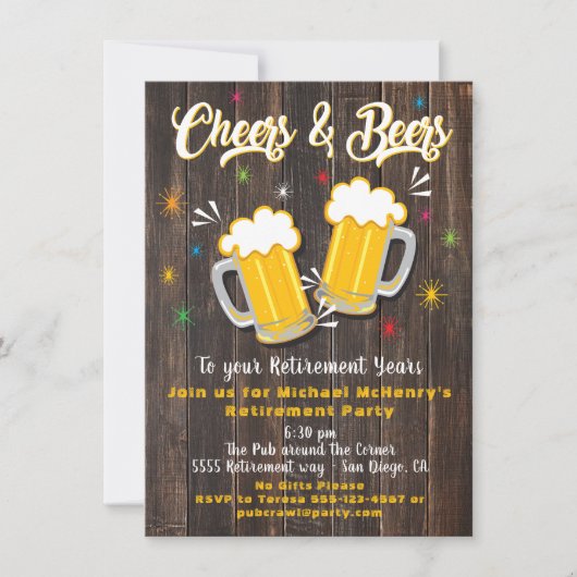 Uitnodiging van de Partij voor Pensionering van Ch (Voorkant)