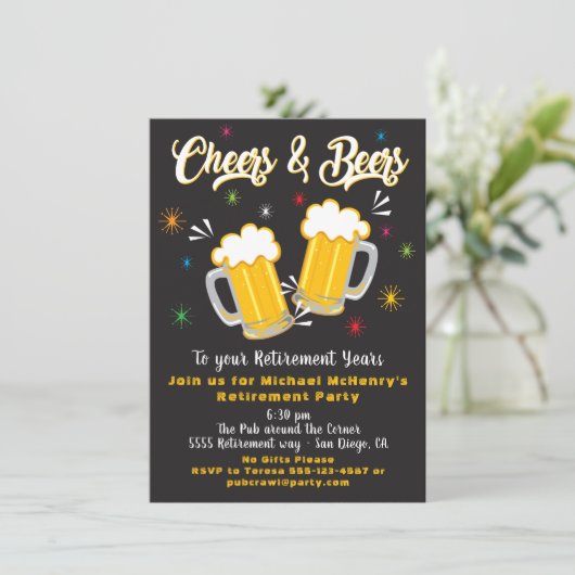 Uitnodiging van de Partij voor Pensionering van Ch (Staand voorkant)