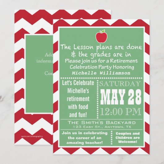 Uitnodiging van de Partij voor pensionering van le (Voorkant / Achterkant)