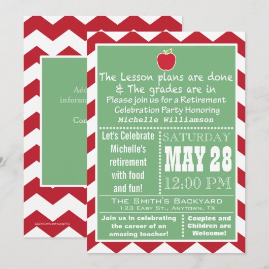 Uitnodiging van de Partij voor pensionering van le (Voorkant / Achterkant)