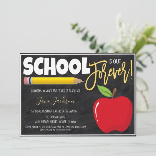 Uitnodiging van de Partij voor pensionering van le (Staand voorkant)